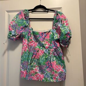 Lilly Pulitzer Kay Floral Puff Sleeve Top